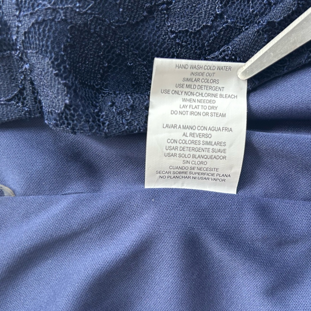 NWT Speechless Navy Bl Sleeveless fit&flare floral lace dress (skater) Back zip - Picture 9 of 13